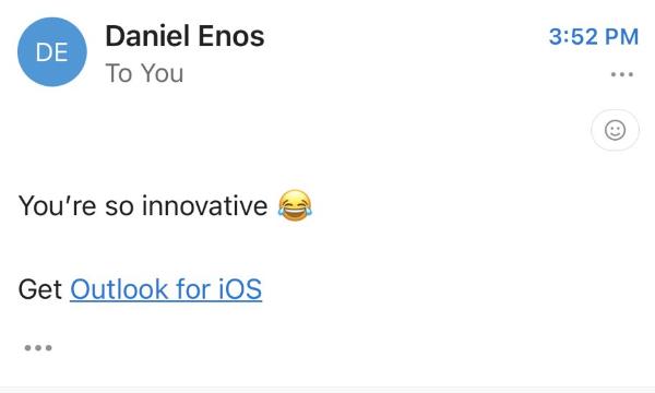 A third response supposedly from Dan Enos to a student.